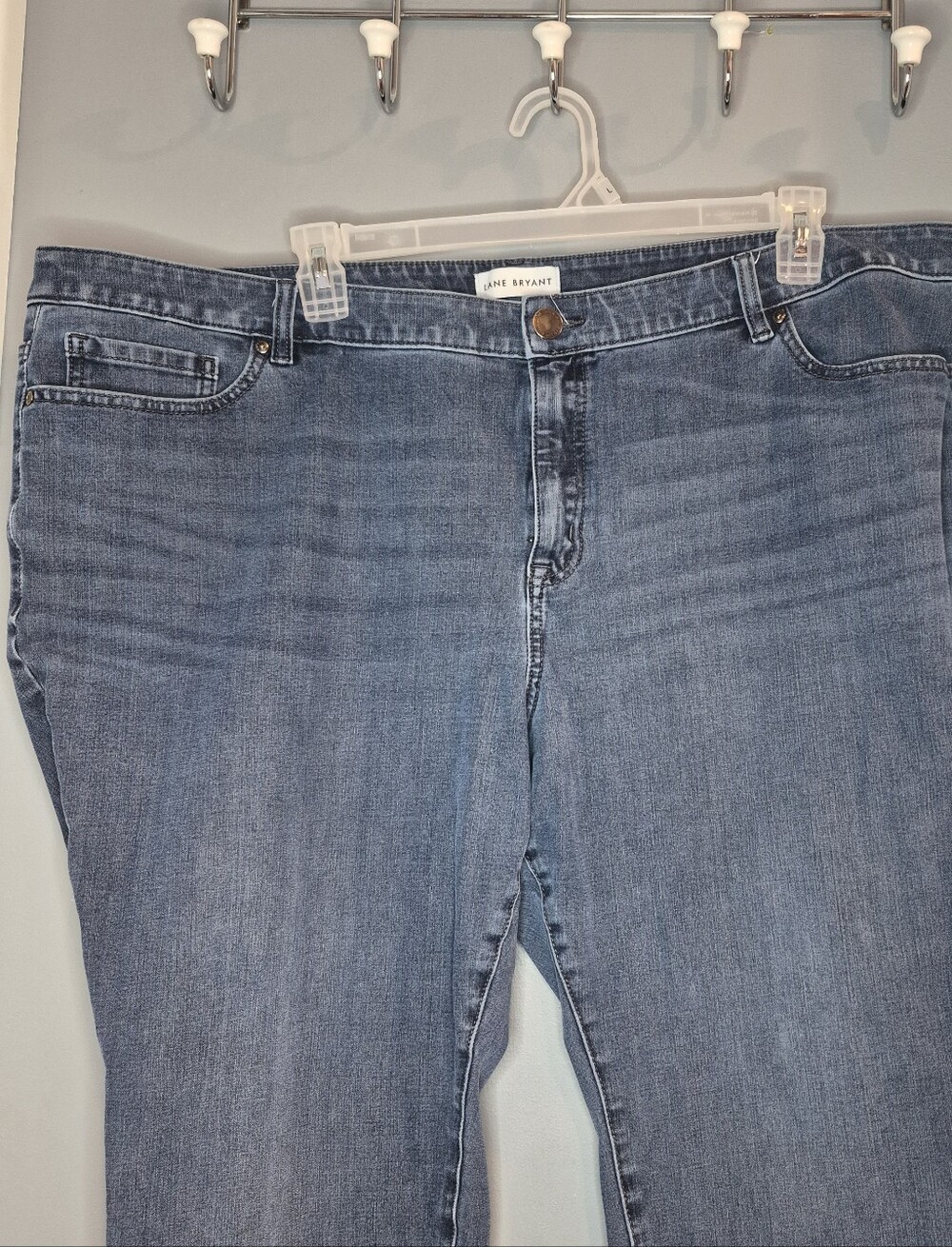 Lane Bryant Medium Wash Cut Off Skinny Jeans